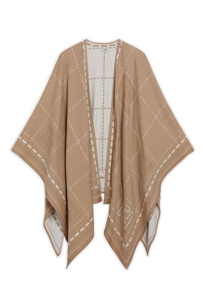 Fendi FF Jacquard Checked Poncho