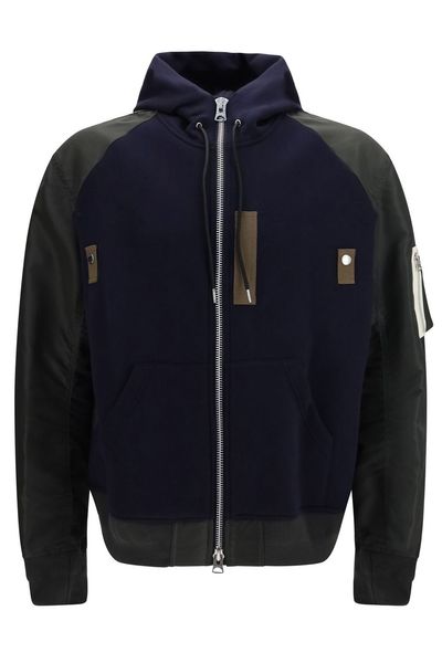 Sacai Panelled Zip-Up Hoodie