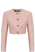 Balmain Cropped Leather Jacket