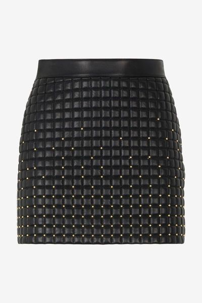 Roberto Cavalli Quilted Studded Miniskirt