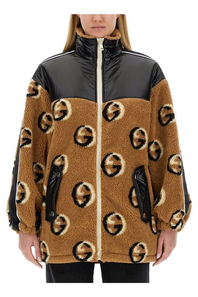 Gucci Fleece Jacquard Zipper Jacket
