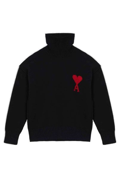AMI Paris De Coeur Funnel Neck Sweater