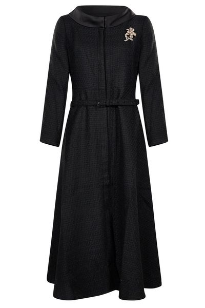 Roland Mouret Flower Brooch Boucle Coat