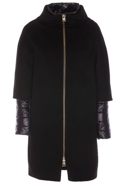 Herno Layered-Sleeved Zip-Up Down Coat