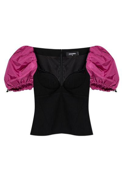 Dsquared2 Puff-Sleeve Bustier Top