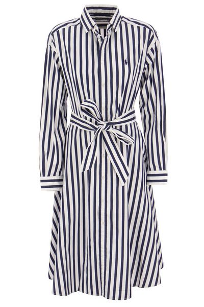 Polo Ralph Lauren Striped Tie-Waisted Shirt Dress