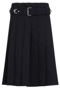 Prada Belted Pleated Midi Skirt