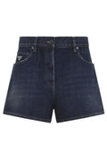 Prada Denim Logo-Patch Shorts