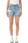 Levi's Distressed Ribcage Denim Shorts