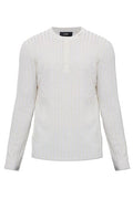 Amiri Script Knit Henley Jumper