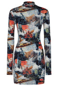 Off-White World Paint Second Skin Mini Dress