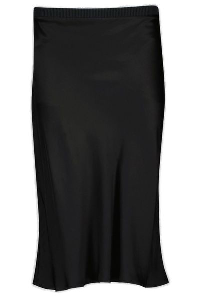 AMI Satin-Effect Midi Skirt