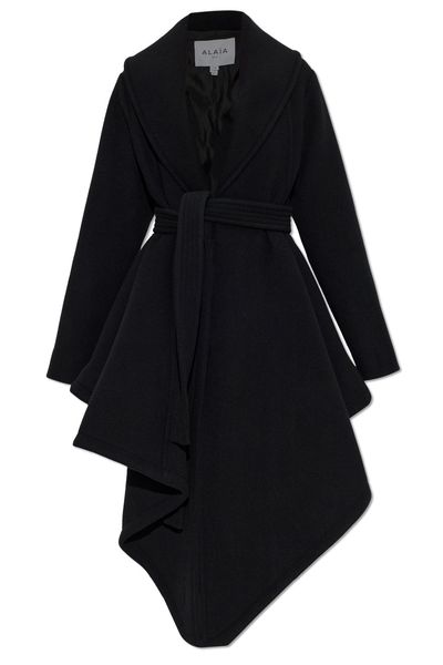 Alaïa Belted Asymmetric-Hem Coat