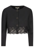 Chloé Cropped Lace-Hem Cropped Cardigan