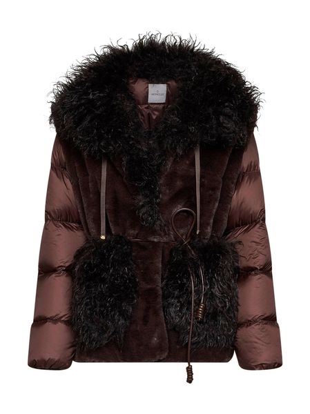 Moncler Drawstring Faux Fur Puffer Coat