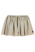 Miu Miu Logo-Patch Drawstring Mini Skirt