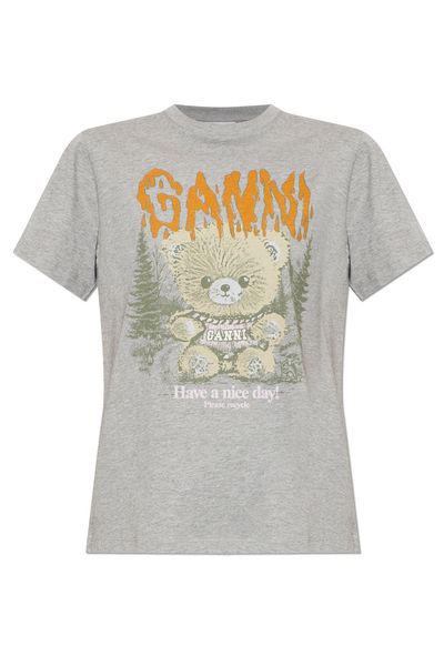 Ganni Graphic Bear Print T-Shirt