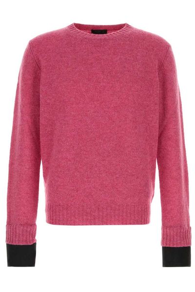 Prada Contrast Cuff Knitted Jumper