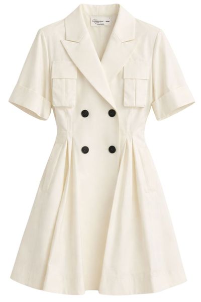 Sacai Double-Breasted Short-Sleeved Dress
