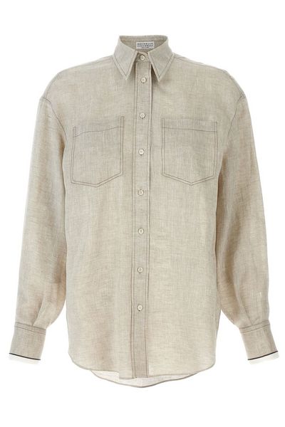 Brunello Cucinelli Contrast Stitched Shirt
