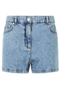 Moschino Logo Patch Denim Shorts