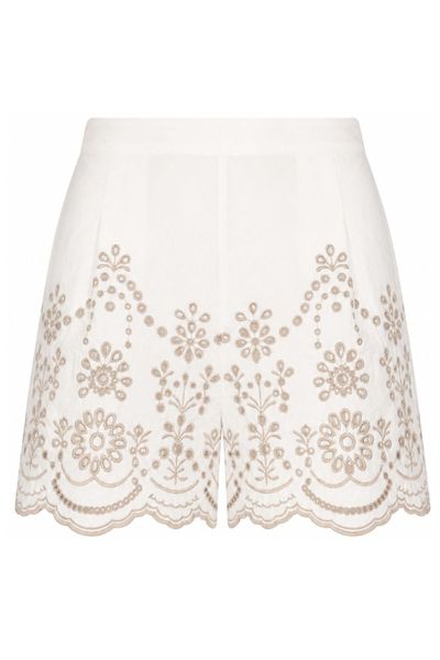 Mc2 Saint Barth Embroidered Scalloped Shorts