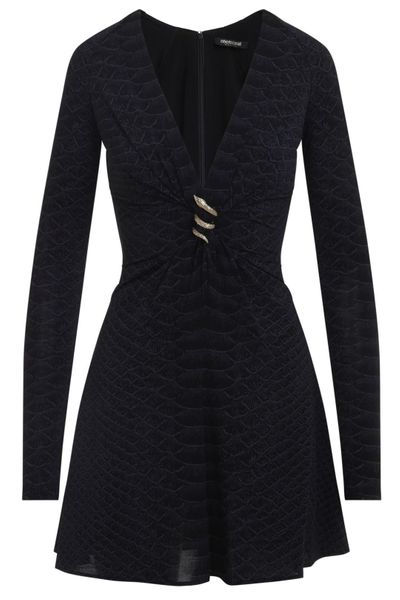Roberto Cavalli Serpentine Textured Mini Dress