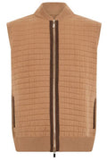 Fedeli Quilted Sleeveless Zip Cardigan