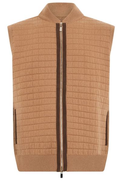 Fedeli Quilted Sleeveless Zip Cardigan