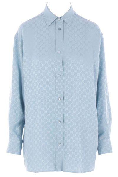Gucci GG Supreme Print Long-Sleeve Shirt