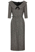 Alessandra Rich Sequin Tweed Off-Shoulder Midi Dress
