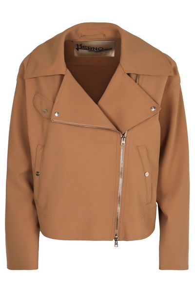 Herno Zip-Up Biker Jacket