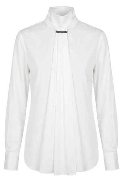 Brunello Cucinelli Long-Sleeved High-Neck Blouse