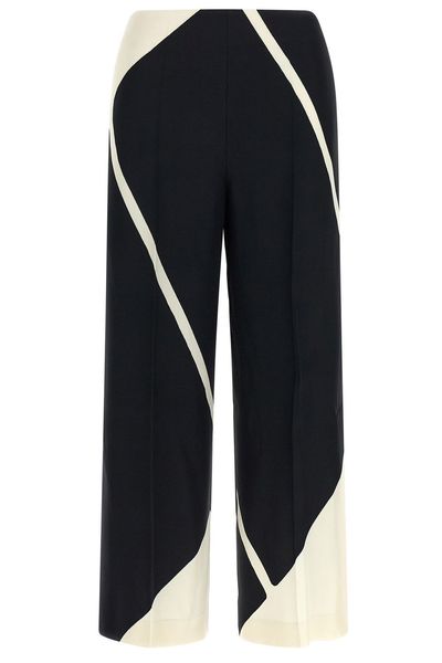 Alberta Ferretti Geometric Wide-Leg Cropped Pants