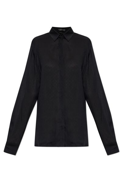 Tom Ford Button-Up Curved Hem Shirt