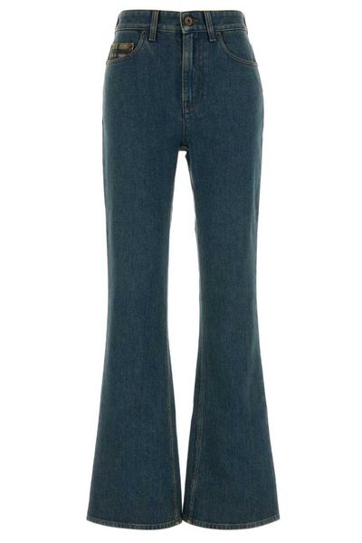 Burberry Logo Patch Bootcut Jeans