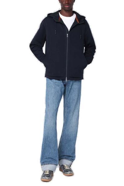 Zegna Drawstring Zip-Up Hoodie