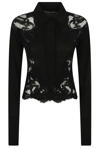 Ermanno Scervino Sheer Lace Panel Shirt