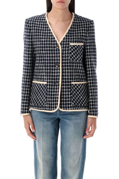Valentino V-Neck Button-Up Jacket
