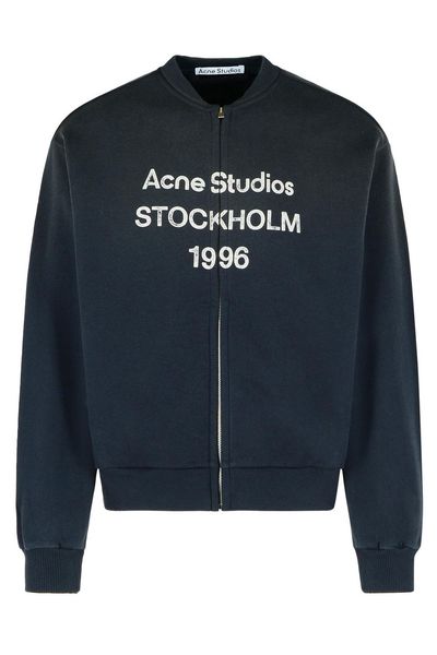 Acne Studios Logo Printed Zip-Up Sweatshirt
