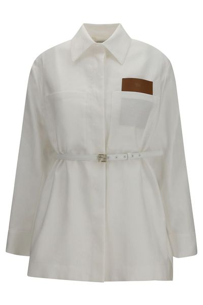 Fendi Belted Patch-Pocket Jacket