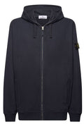 Stone Island Zip-Up Compass Patch Hoodie