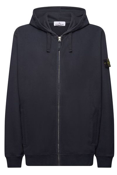 Stone Island Zip-Up Compass Patch Hoodie