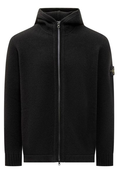 Stone Island Logo Patch Hooded Cardigan
