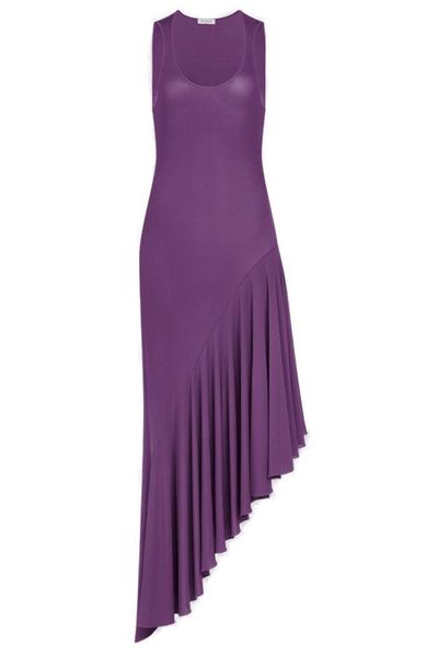 Alaïa Asymmetric Pleated Midi Dress