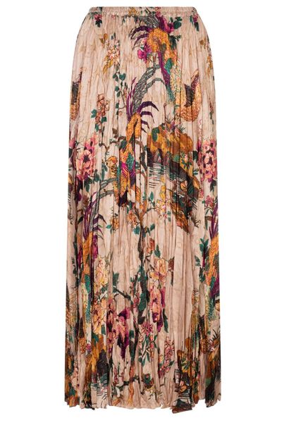Roberto Cavalli Pattern-Printed Pleated Midi Skirt
