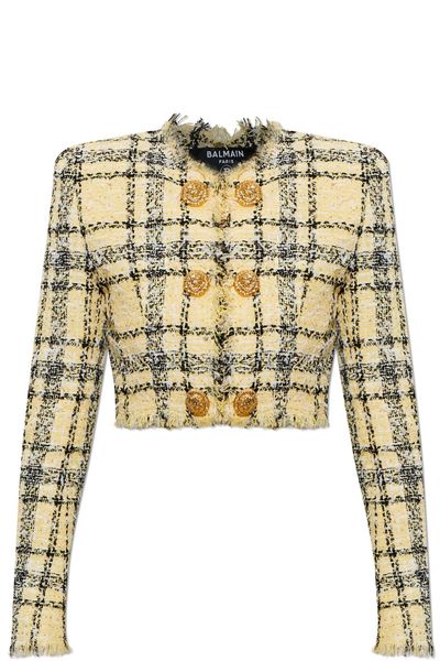 Balmain Glitter Tweed Cropped Jacket