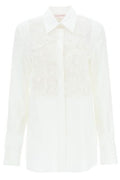Valentino Embroidered Front-Tie Shirt