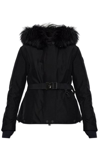 Moncler Grenoble Belted Fur-Trim Down Jacket