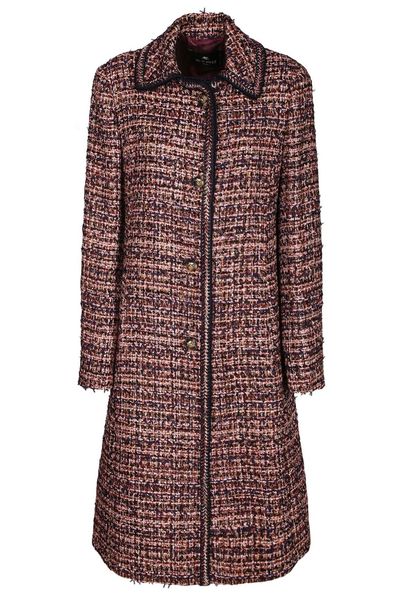 Etro Frayed Tweed Coat